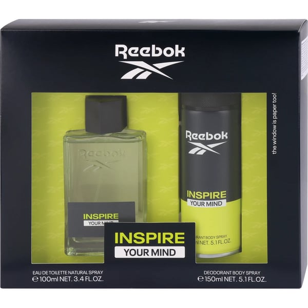 Reebok Inspire Your Mind 2Pcs M (100ml EDT+ 150ml Body Sprray) Set