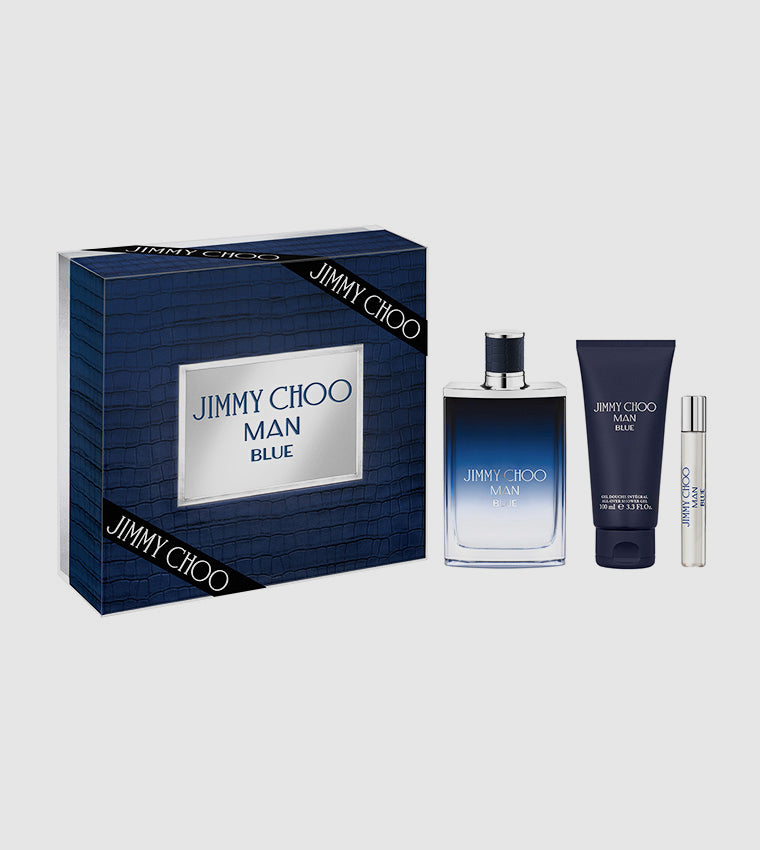 Jimmy Choo Man Blue For Men Set Eau De Toilette 100Ml + Eau De Toilette 7.5Ml + Sg 100Ml (New Pack)