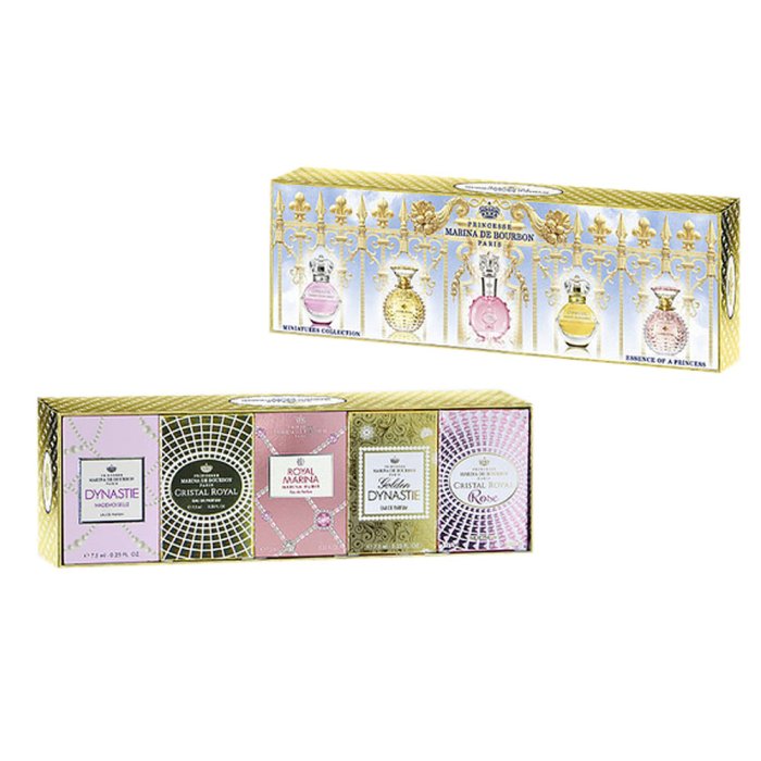 Marina De Bourbon For Women Mini Set Eau De Parfum 5 X 7.5Ml (Royal Rose + Royal Marina + Cris Royal + Golden Dyn + Dyn Mademois)