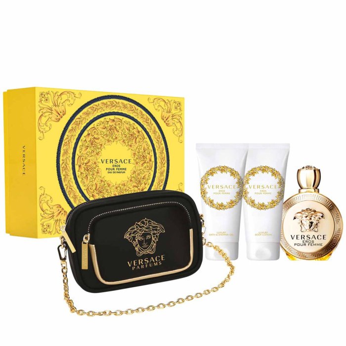 Versace Eros Pour Femme For Women Set Eau De Parfum 100Ml + Sg 100Ml + Bl 100Ml + Pouch Set