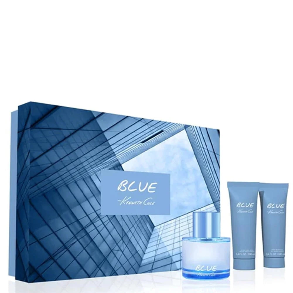 Kenneth Cole Blue M 3 PCS Edt 100ml+100ml ASB+100ML Hair & Body Shampoo Set